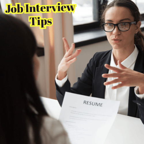 Image of a lady giving a job interview